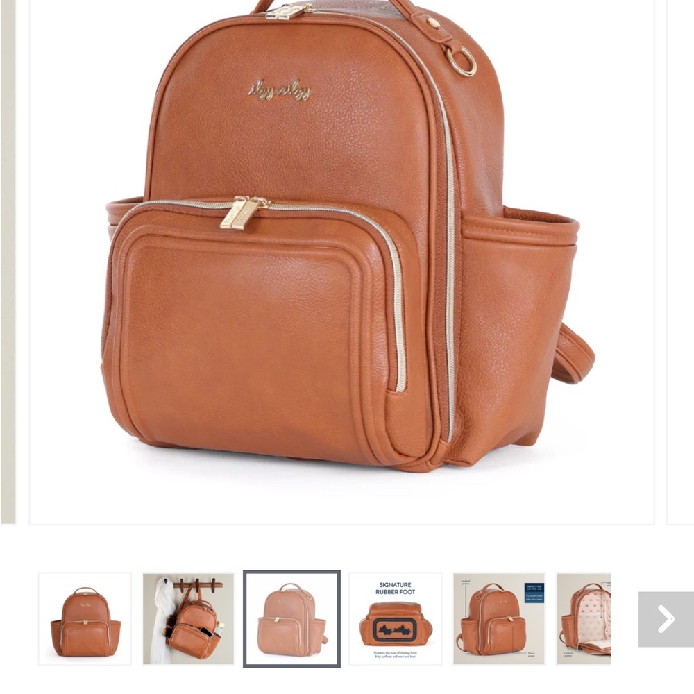 Itzy Ritzy Brown Backpack with Classic Design - Picture 2 of 5